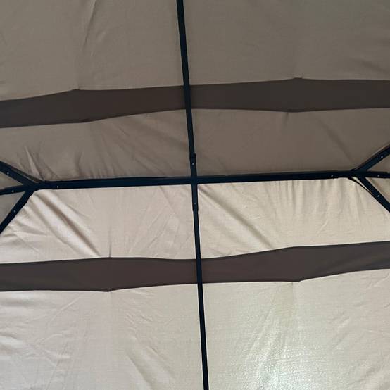 Tonnelle Métal Jardin Grande Surface Rideaux Amovibles 4x3m Beige - ComfortXL Outdoor Living - Image 10