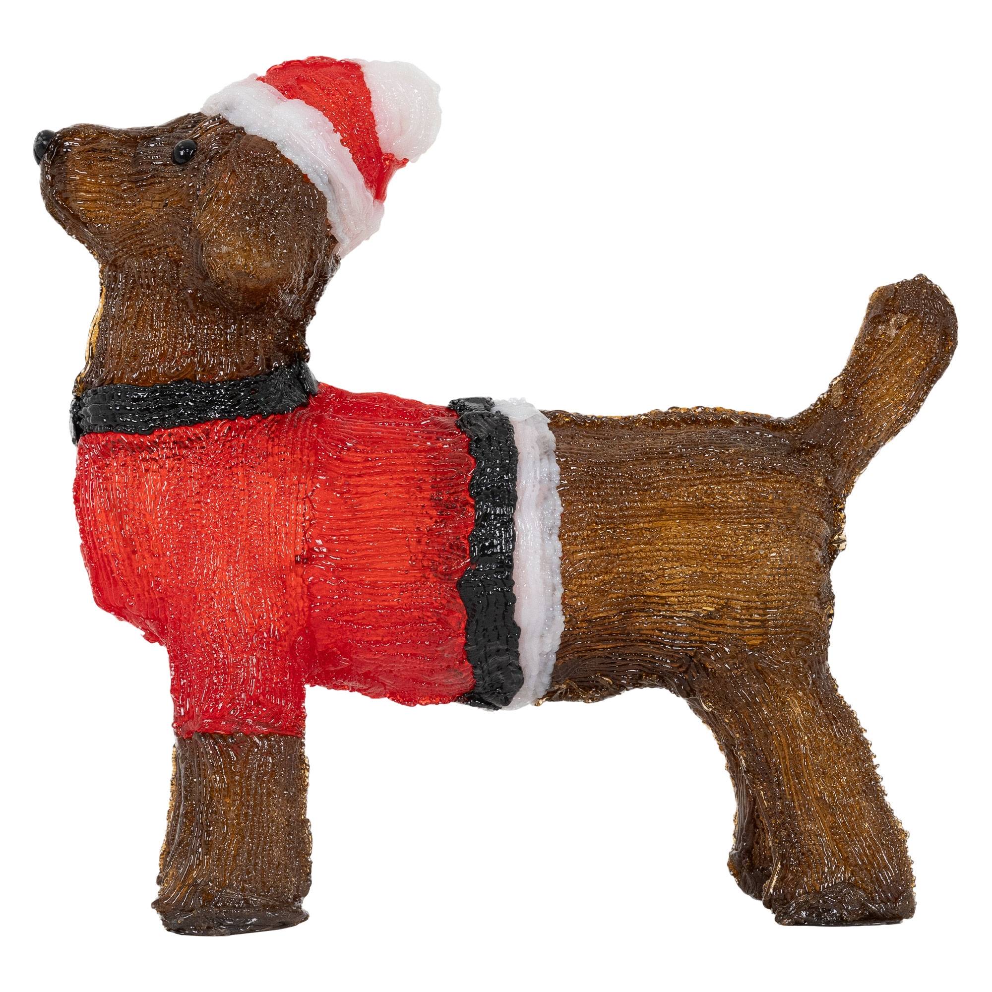 Ecd-Germany - LED Teckel chien de Noël décoration intérieur/extérieur lumières de jardin 37 cm - Image 4