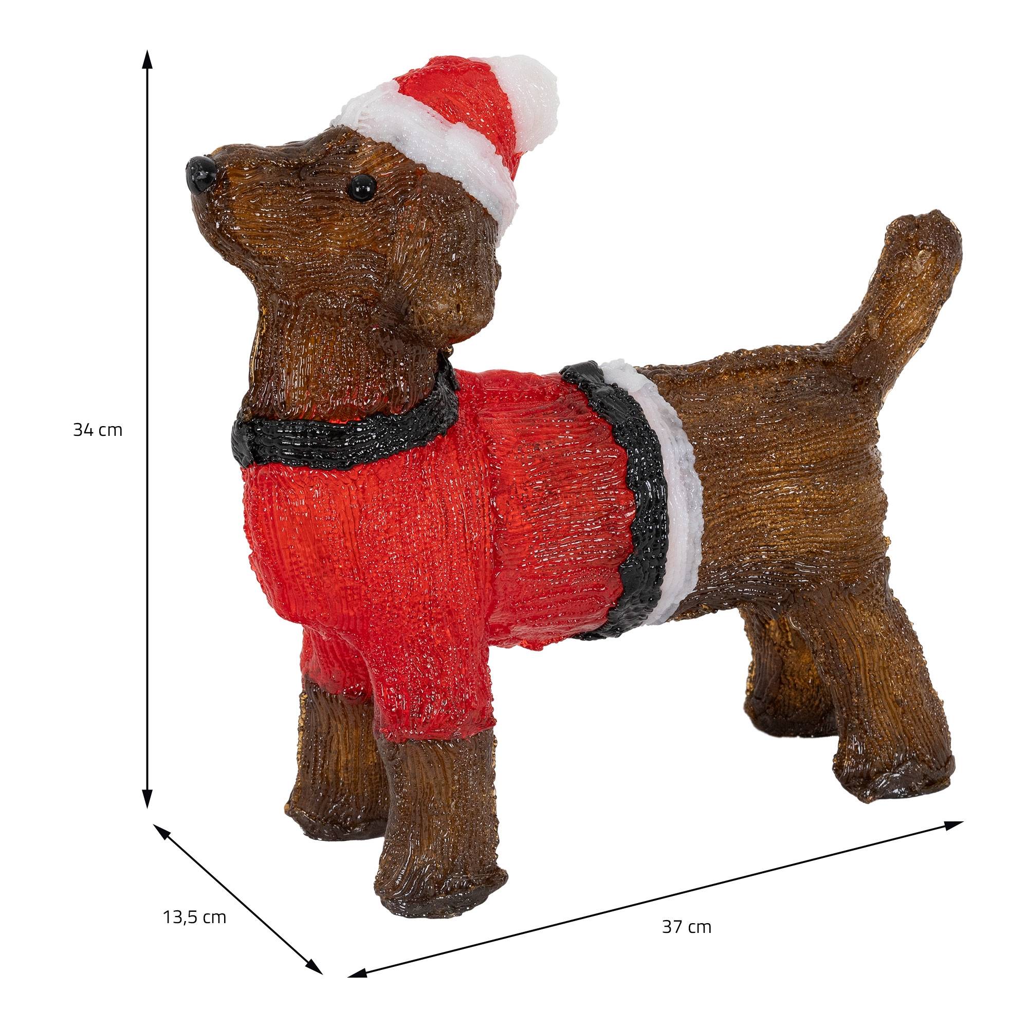 Ecd-Germany - LED Teckel chien de Noël décoration intérieur/extérieur lumières de jardin 37 cm - Image 6