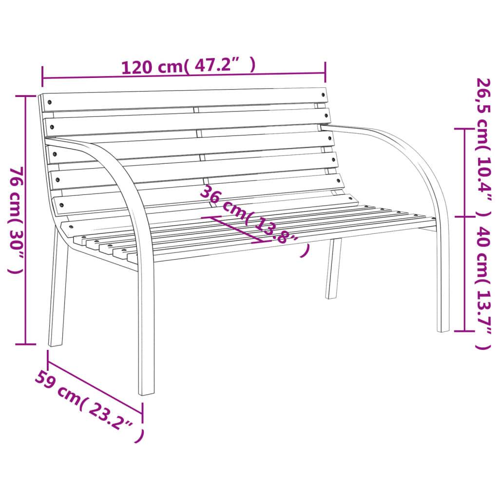 Maison Chic - Banc de jardin - Banc d'extérieur - Banquette 120 cm Gris Bois - Image 8