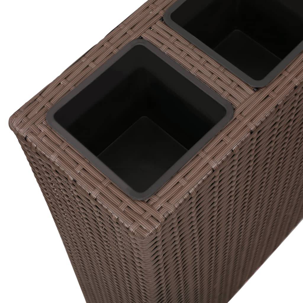 Lot de 2 Jardinières - Lits surélevés de jardin - Pots de fleus et 4 pots Résine tressée Marron - Image 5