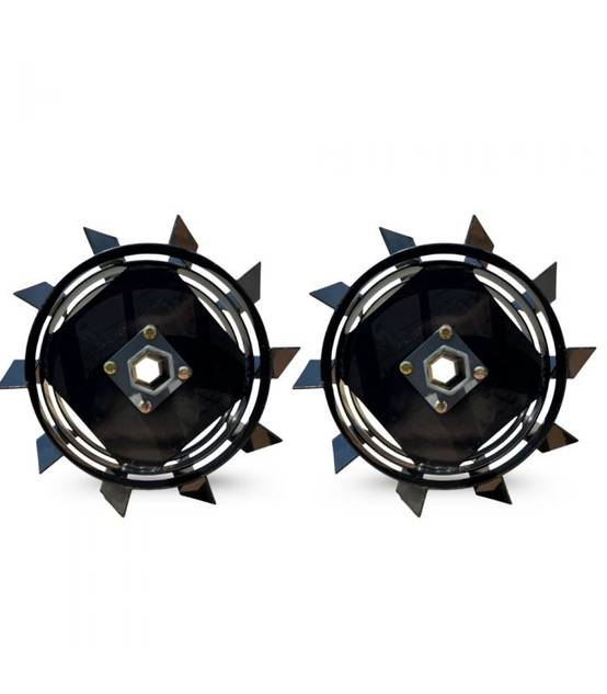 Paire de roues métalliques 4.00-8 axe 32 mm pour motoculteur toute marque – DAEWOO DAACC-116-32 - Image 1