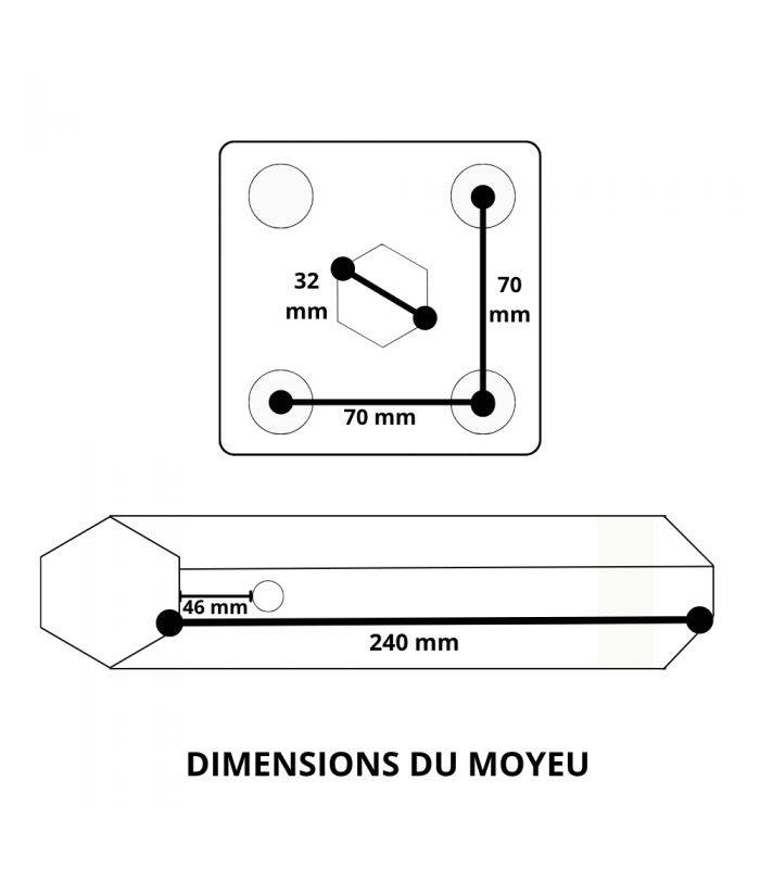 Paire de roues métalliques 4.00-8 axe 32 mm pour motoculteur toute marque – DAEWOO DAACC-116-32 - Image 5