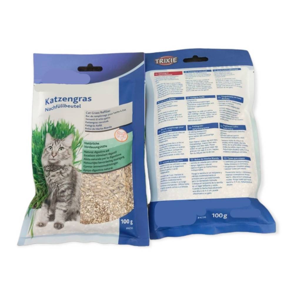 Un lot de deux sachets d'herbe à chat, orges 100gx2 - Image 2