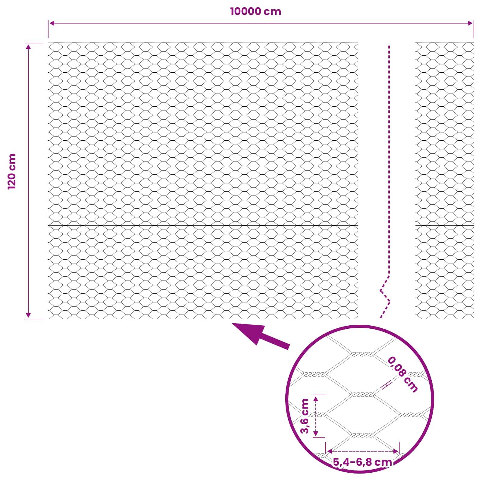 Clôture hexagonale PVC gris 100 x 1,2 cm, Poids :20.85kg - PANGIVO - Image 9