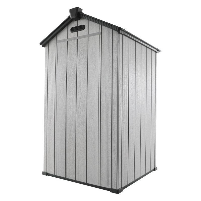 Abri de jardin 1,24m² résine brossée gris avec plancher Jobu Docker - Image 5