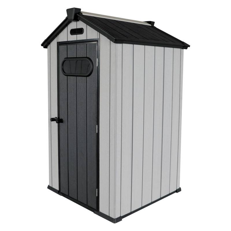 Abri de jardin 1,24m² résine brossée gris avec plancher Jobu Docker - Image 3