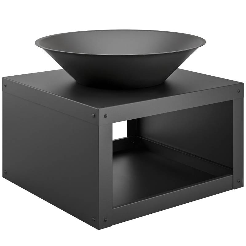 ComfortXL - Brasero extérieur métal noir Ø 59 cm avec rangement bois et tisonnier pour terrasse - ComfortXL Outdoor Living - Image 1