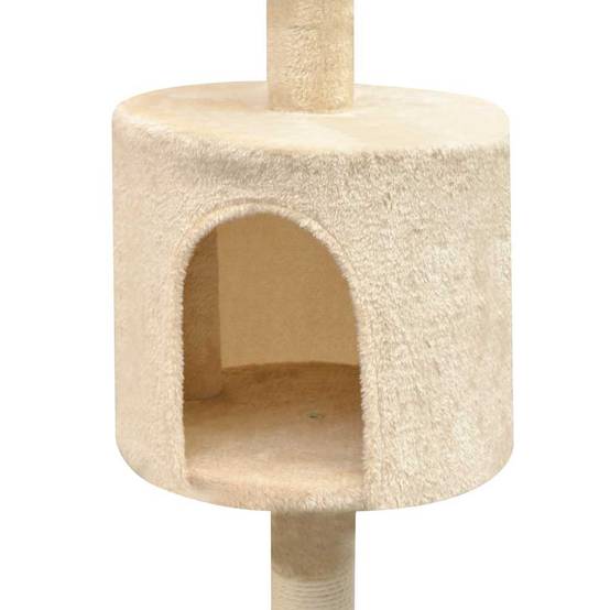Arbre à chat bois et sisal beige 96 x 35 x 125 cm - PANGIVO - Image 3