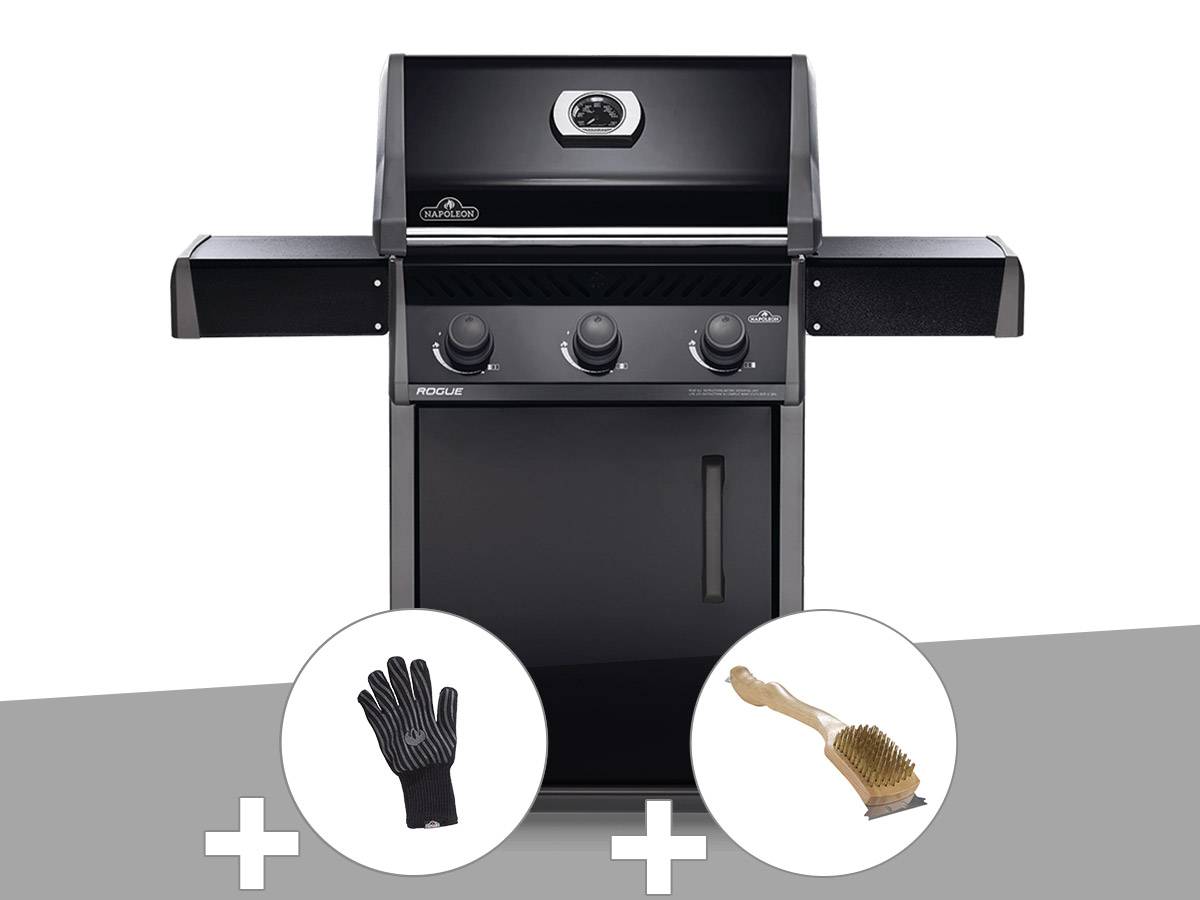 Napoleon - Barbecue à gaz Rogue 425 + Gant résistant à la chaleur + Brosse à grill - Napoleon