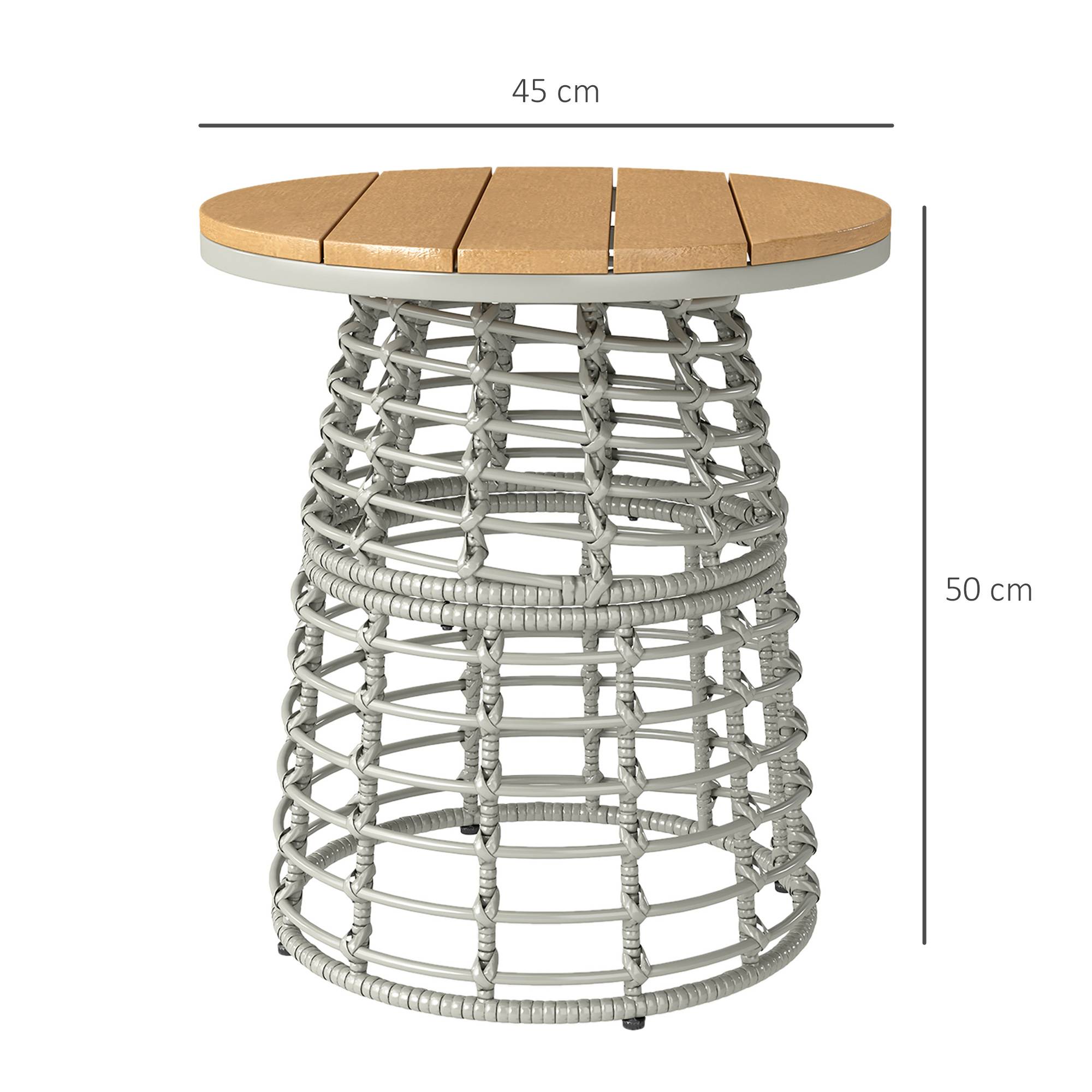 PANGIVO - Table basse de jardin résine tressée gris 45 x 45 x 50 cm - PANGIVO - Image 5