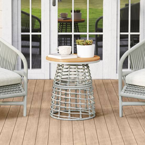 PANGIVO - Table basse de jardin résine tressée gris 45 x 45 x 50 cm - PANGIVO - Image 4