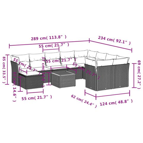 ComfortXL - Salon de jardin noir 11 pcs en résine tressée modulable avec table basse pour patio – ComfortXL Outdoor Living - Image 3