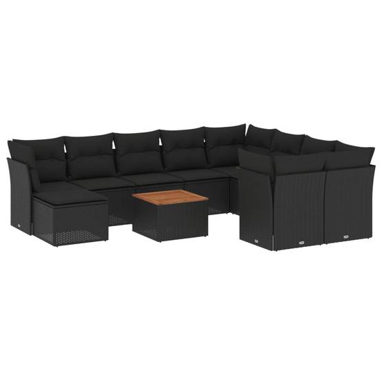 ComfortXL - Salon de jardin noir 11 pcs en résine tressée modulable avec table basse pour patio – ComfortXL Outdoor Living - Image 2