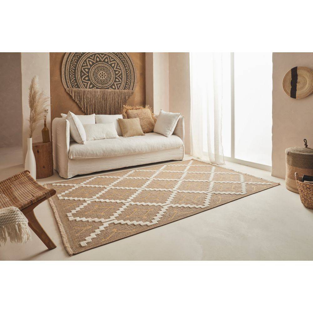 Jardindeco - Tapis intérieur extérieur aspect jute jaune Tijuana 9041 230 x 160 cm - Image 2