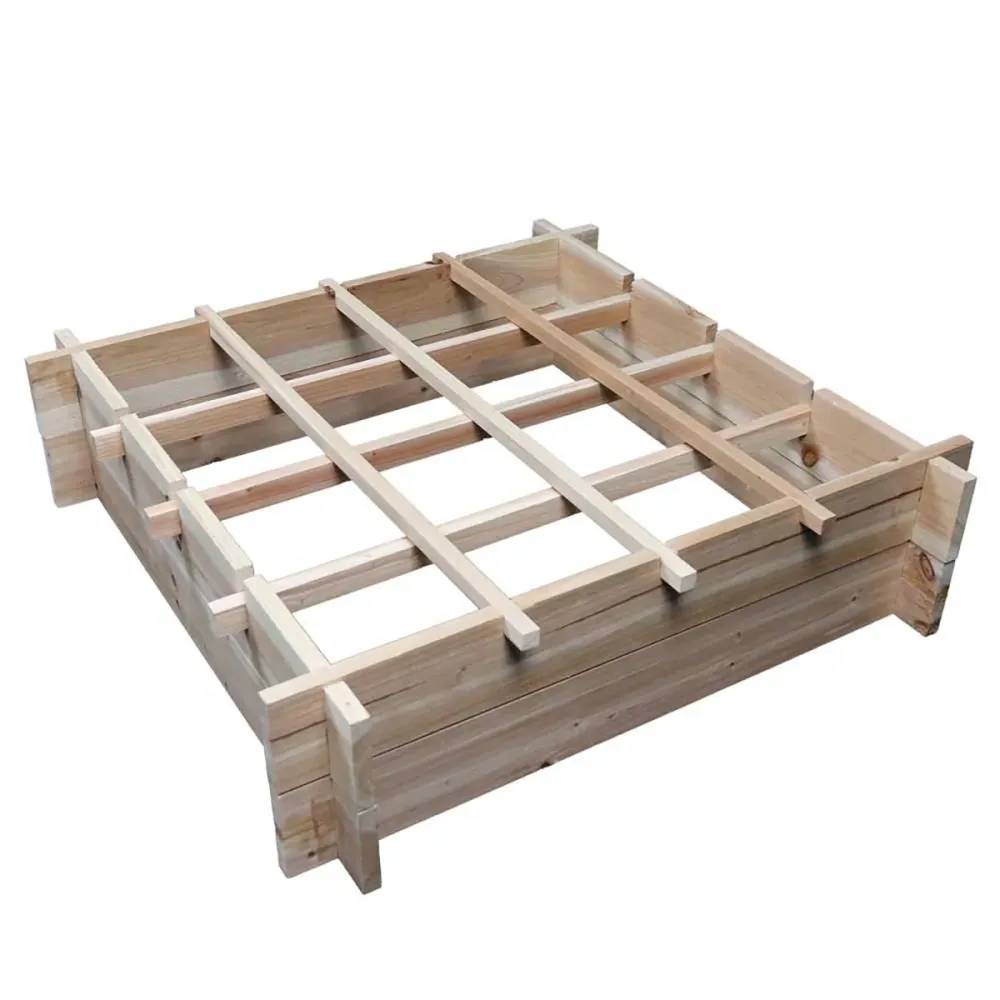 Carré potager en bois de sapin 90x90x27 cm avec géotextile - À monter soi-même - Image 3