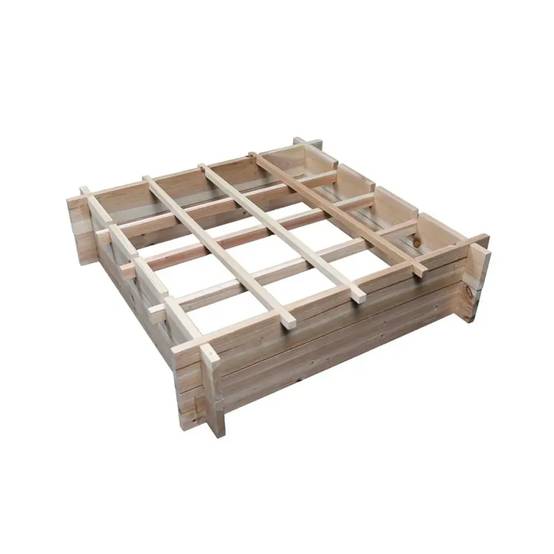 Carré potager en bois de sapin 90x90x27 cm avec géotextile - À monter soi-même - Image 2
