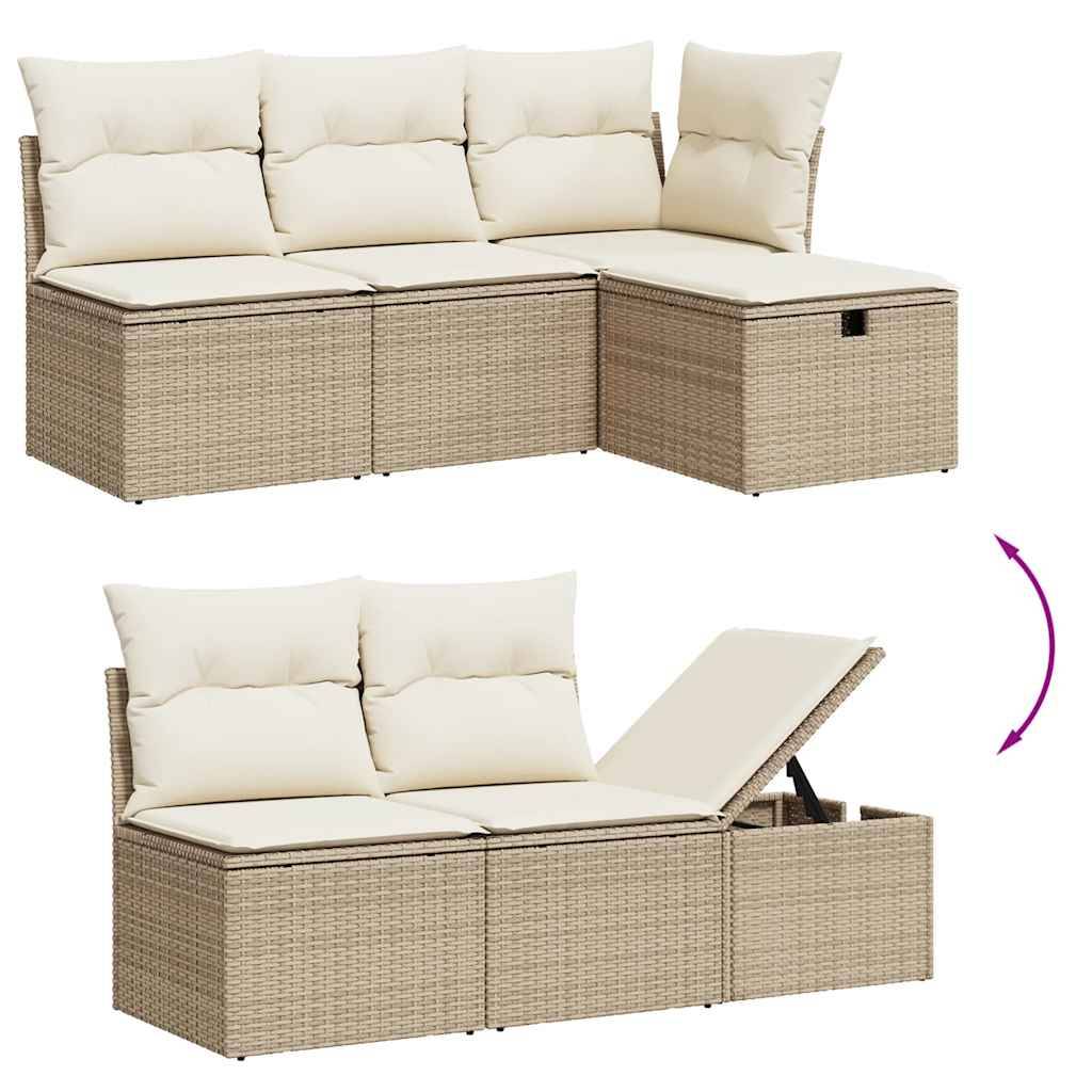 Vidaxl - Salon de jardin avec coussins 7 pcs beige résine tressée vidaXL 3274818 - Image 8