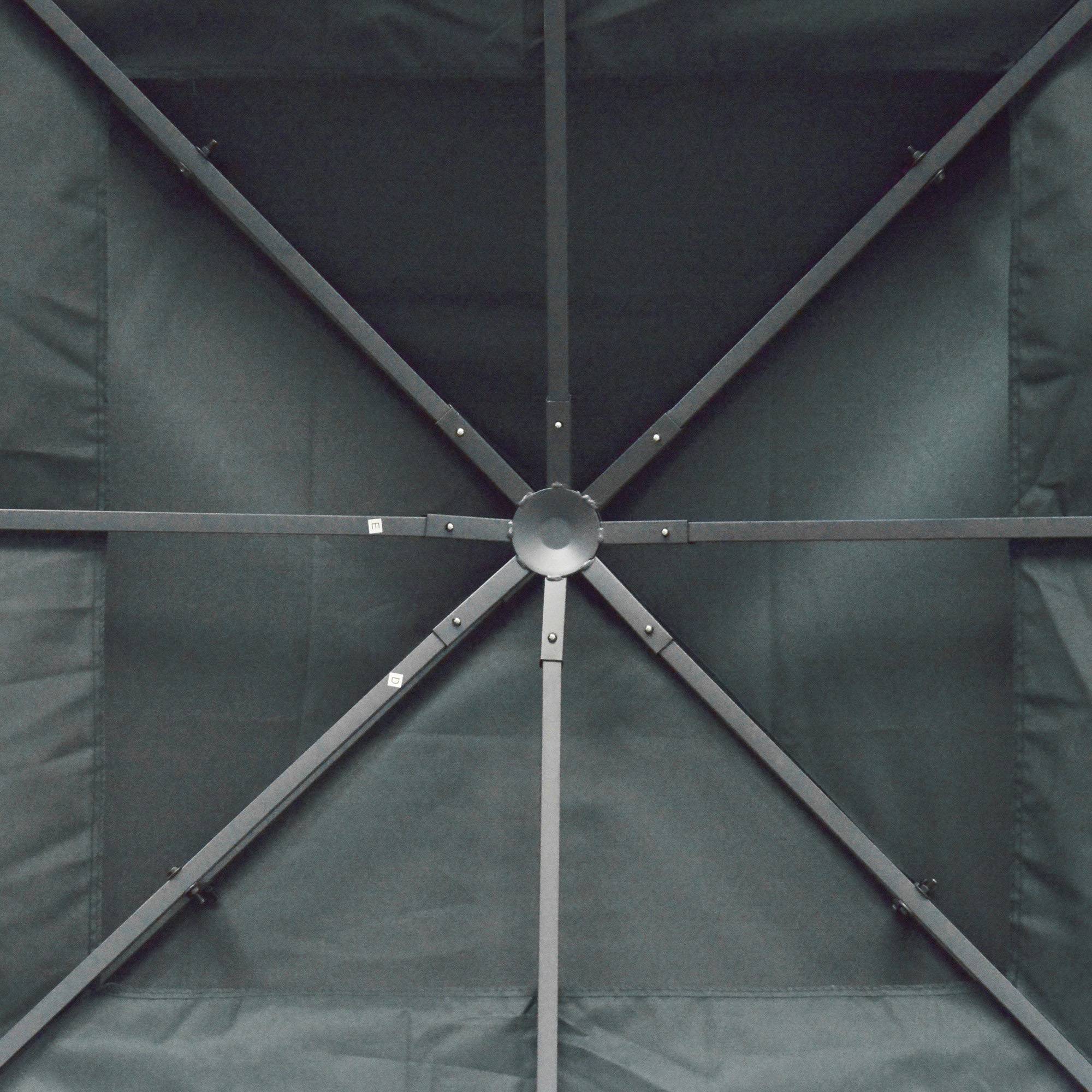Toit remplacement pavillon 3x3 m étanche toit double trous évacuation housse rechange jardin tente gris charbon - Image 10