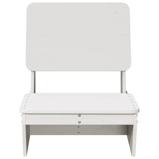 Set de 2 Fauteuils de Jardin Bas en Bois de Pin Massif pour Balcon et Patio Blanc – ComfortXL Outdoor Living - Image 4