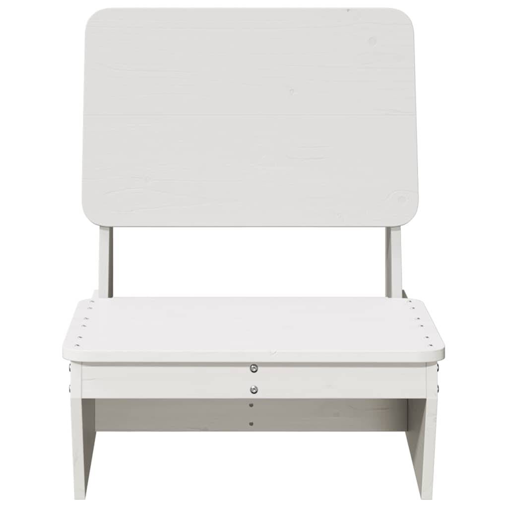 Set de 2 Fauteuils de Jardin Bas en Bois de Pin Massif pour Balcon et Patio Blanc – ComfortXL Outdoor Living - Image 4