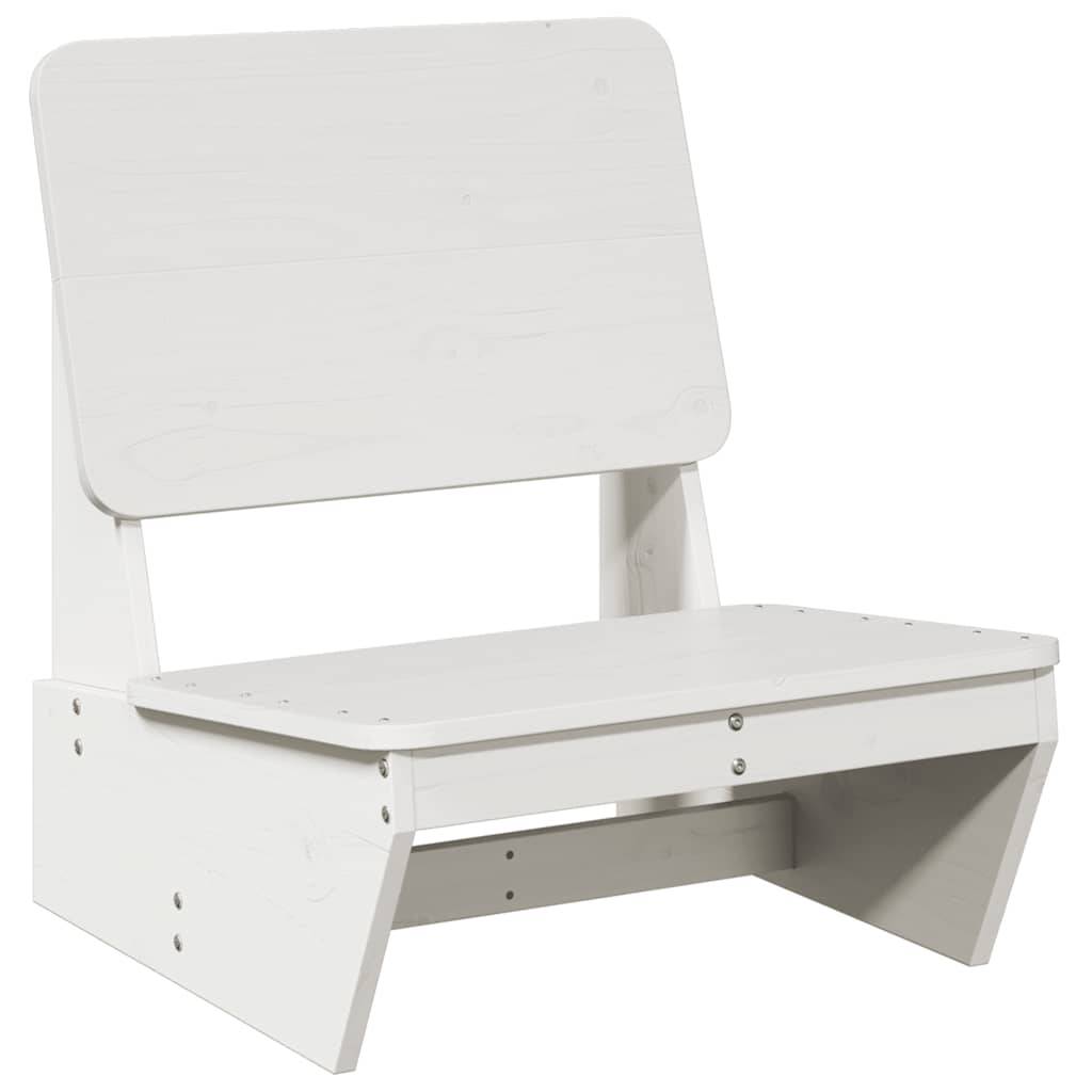 Set de 2 Fauteuils de Jardin Bas en Bois de Pin Massif pour Balcon et Patio Blanc – ComfortXL Outdoor Living - Image 3