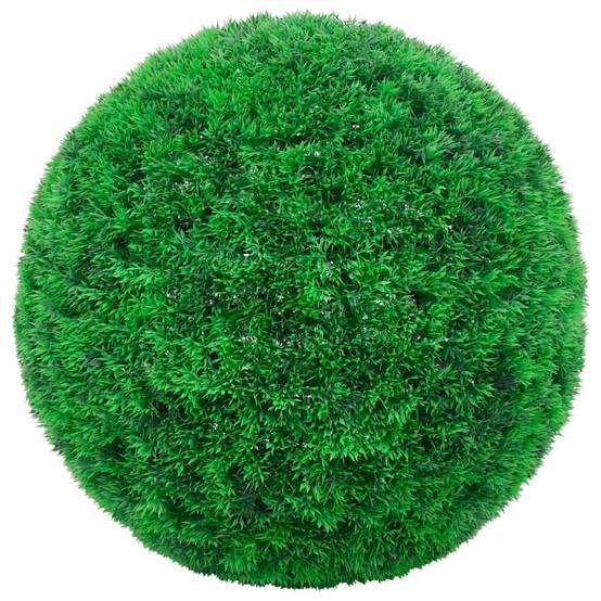 Lot de 2 boules de buis artificielles polyéthylène vert 45 x 45 x 45 cm, poids:3.25kg - PANGIVO - Image 2