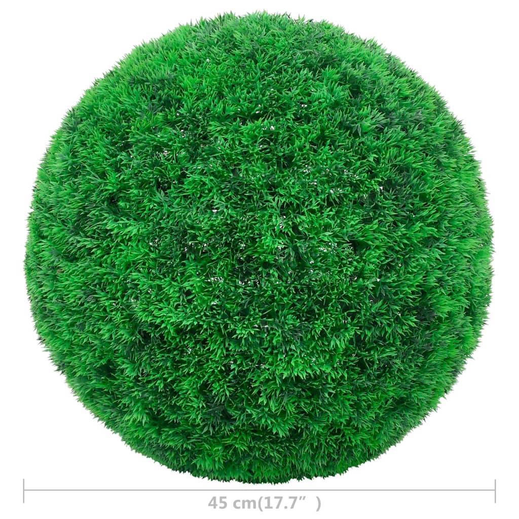 Lot de 2 boules de buis artificielles polyéthylène vert 45 x 45 x 45 cm, poids:3.25kg - PANGIVO - Image 4