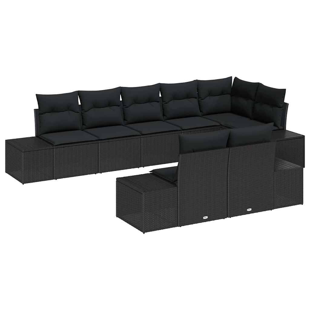ComfortXL - Ensemble salon de jardin 8 places modulable polyrotin durable avec pieds réglables Noir – ComfortXL Outdoor Living - Image 2