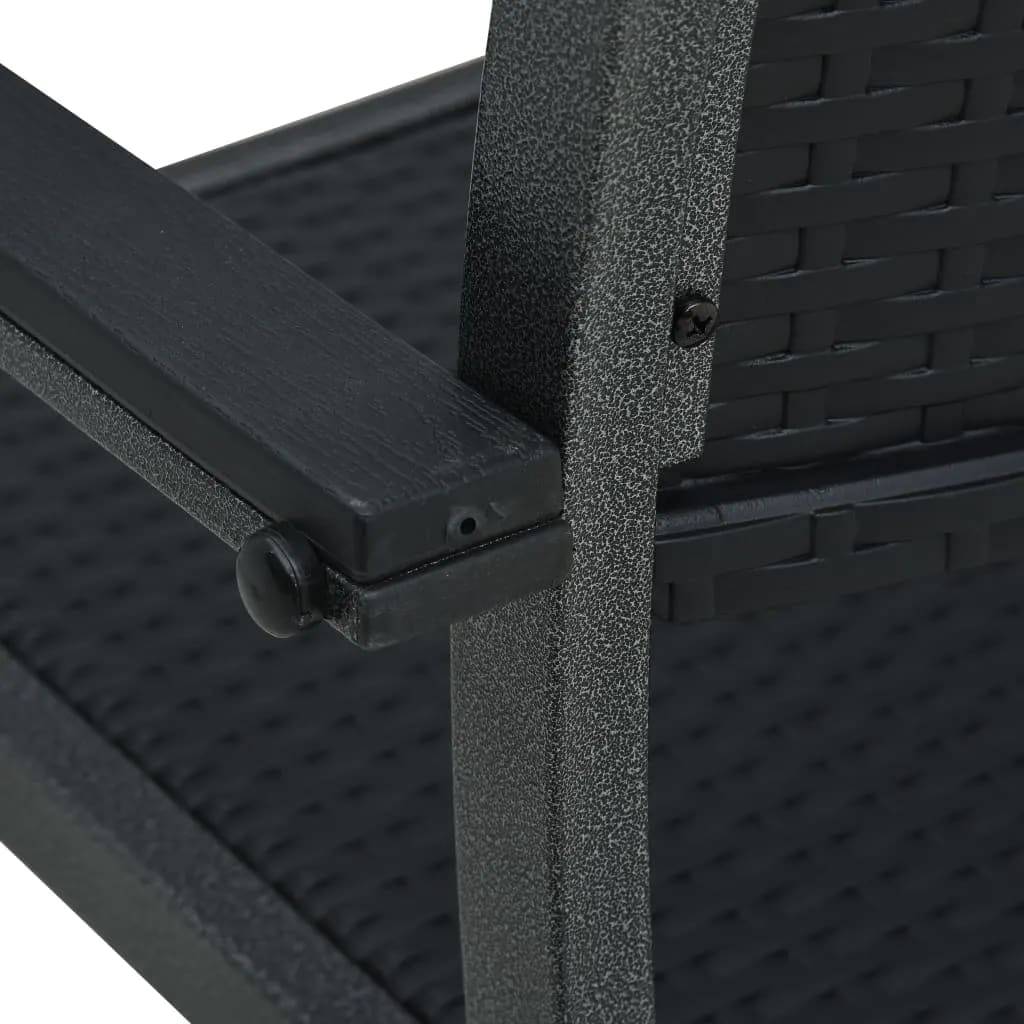 Salon de Jardin 4 Personnes Table Carrée Verre et Chaises Aspect Rotin Tressé Noir – ComfortXL Outdoor Living - Image 8