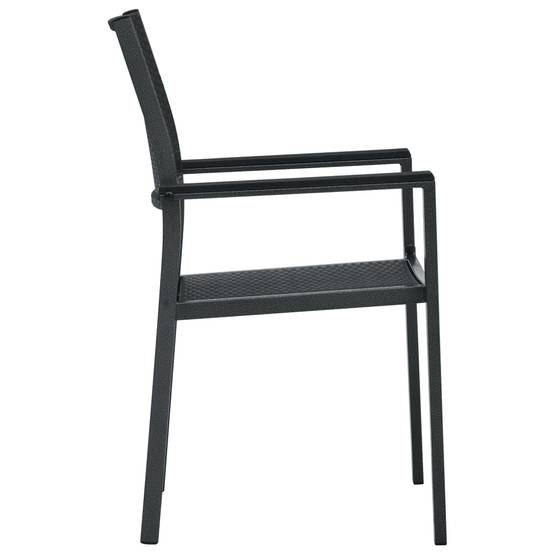 Salon de Jardin 4 Personnes Table Carrée Verre et Chaises Aspect Rotin Tressé Noir – ComfortXL Outdoor Living - Image 6