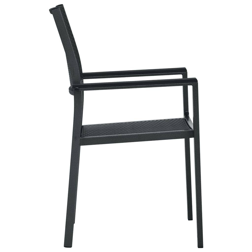Salon de Jardin 4 Personnes Table Carrée Verre et Chaises Aspect Rotin Tressé Noir – ComfortXL Outdoor Living - Image 6