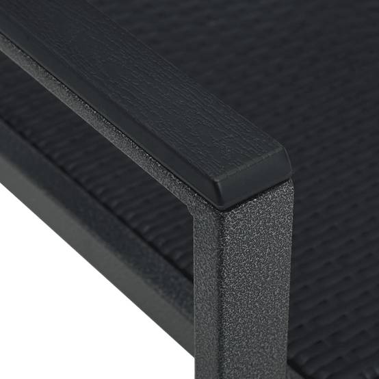 Salon de Jardin 4 Personnes Table Carrée Verre et Chaises Aspect Rotin Tressé Noir – ComfortXL Outdoor Living - Image 9