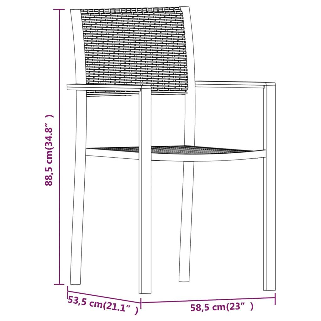Salon de Jardin 4 Personnes Table Carrée Verre et Chaises Aspect Rotin Tressé Noir – ComfortXL Outdoor Living - Image 5