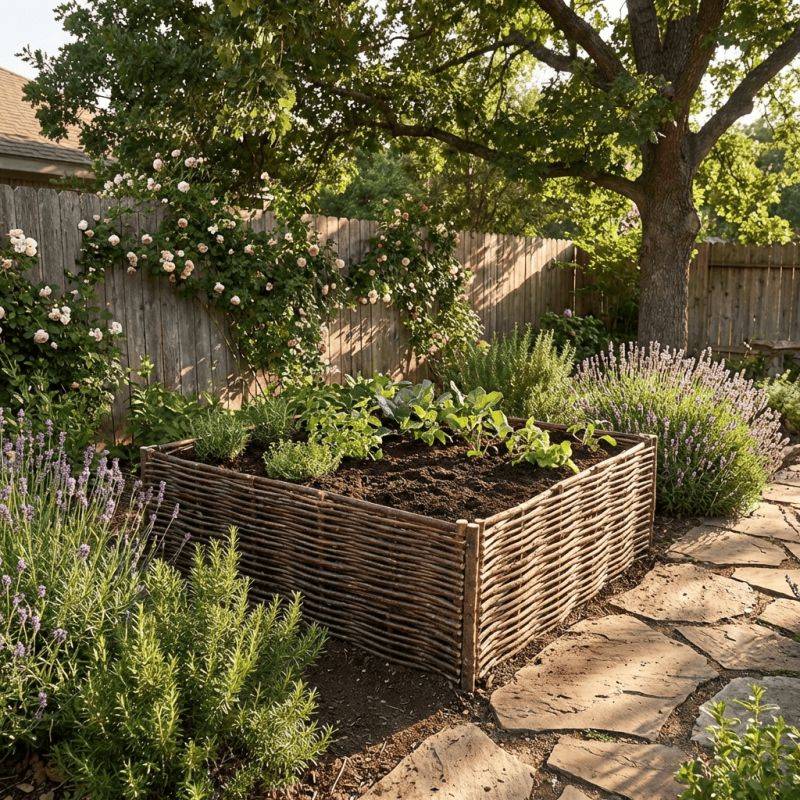 Potager carré en noisetier - 100% Naturel - 90 x 90 x 50 cm - Image 3