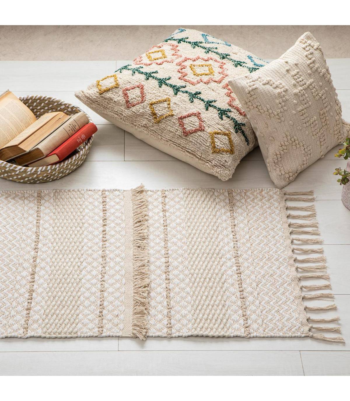 Tapis décoratif en Coton motif sable et cuivre 60 x 90 cm - Image 3