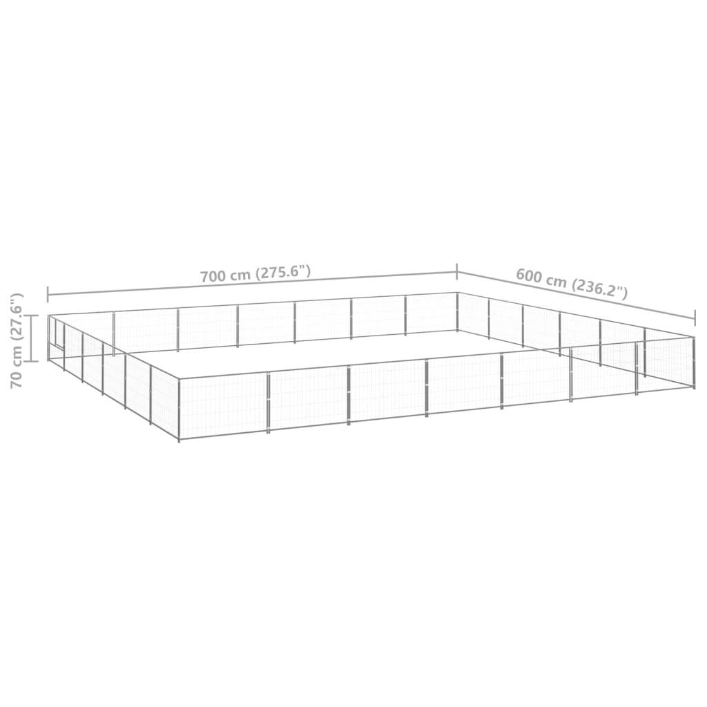 Vidaxl - Chenil Argenté 42 m² Acier vidaXL 3082175 - Image 3
