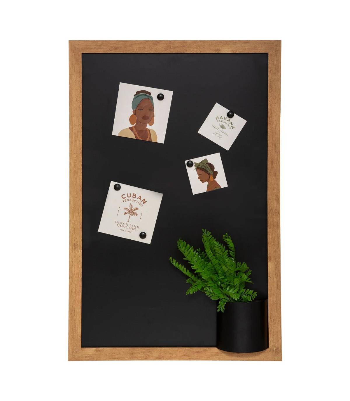 Tableau Mémo Ardoise avec déco Plante 90 x 58 cm - Image 1