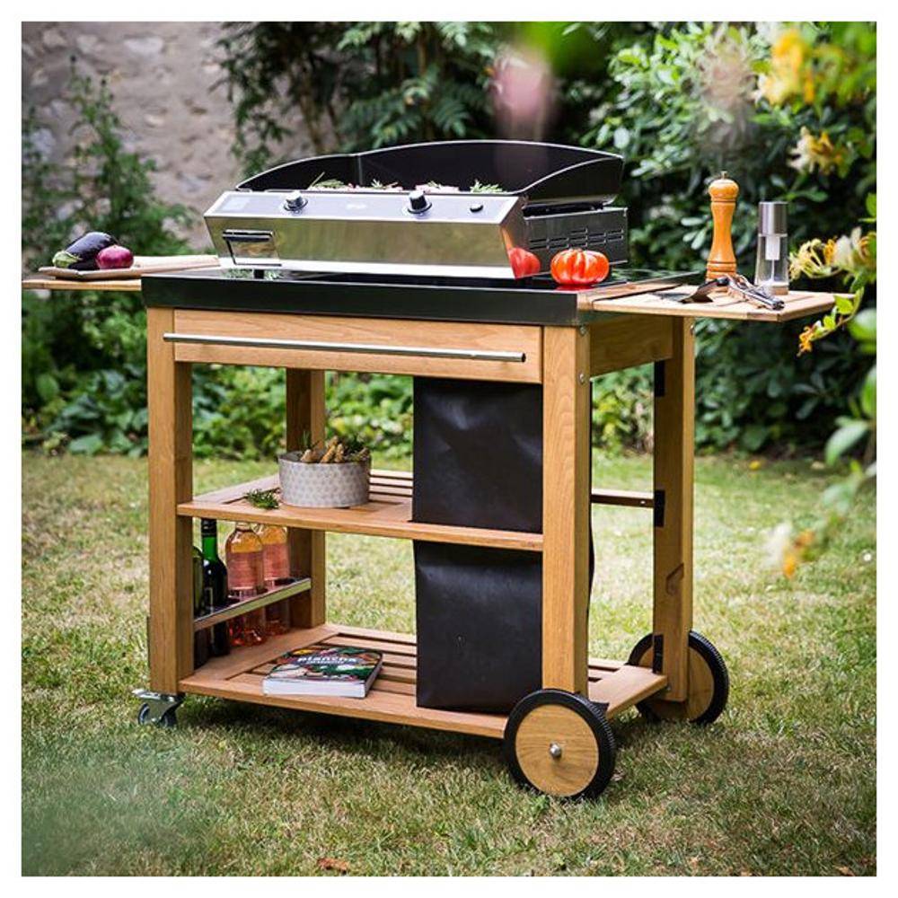 Eno - Desserte pour plancha Eno Mobilot en robinier et inox - Image 2
