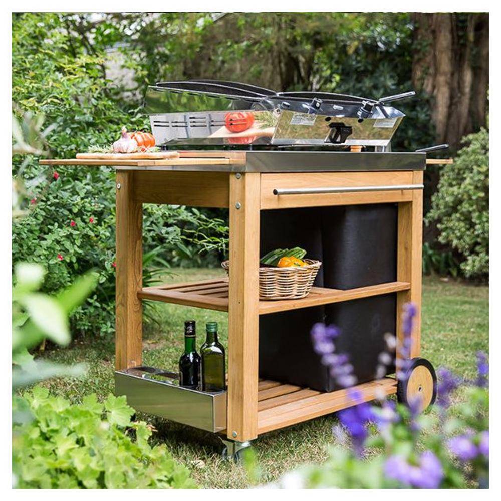 Eno - Desserte pour plancha Eno Mobilot en robinier et inox - Image 3