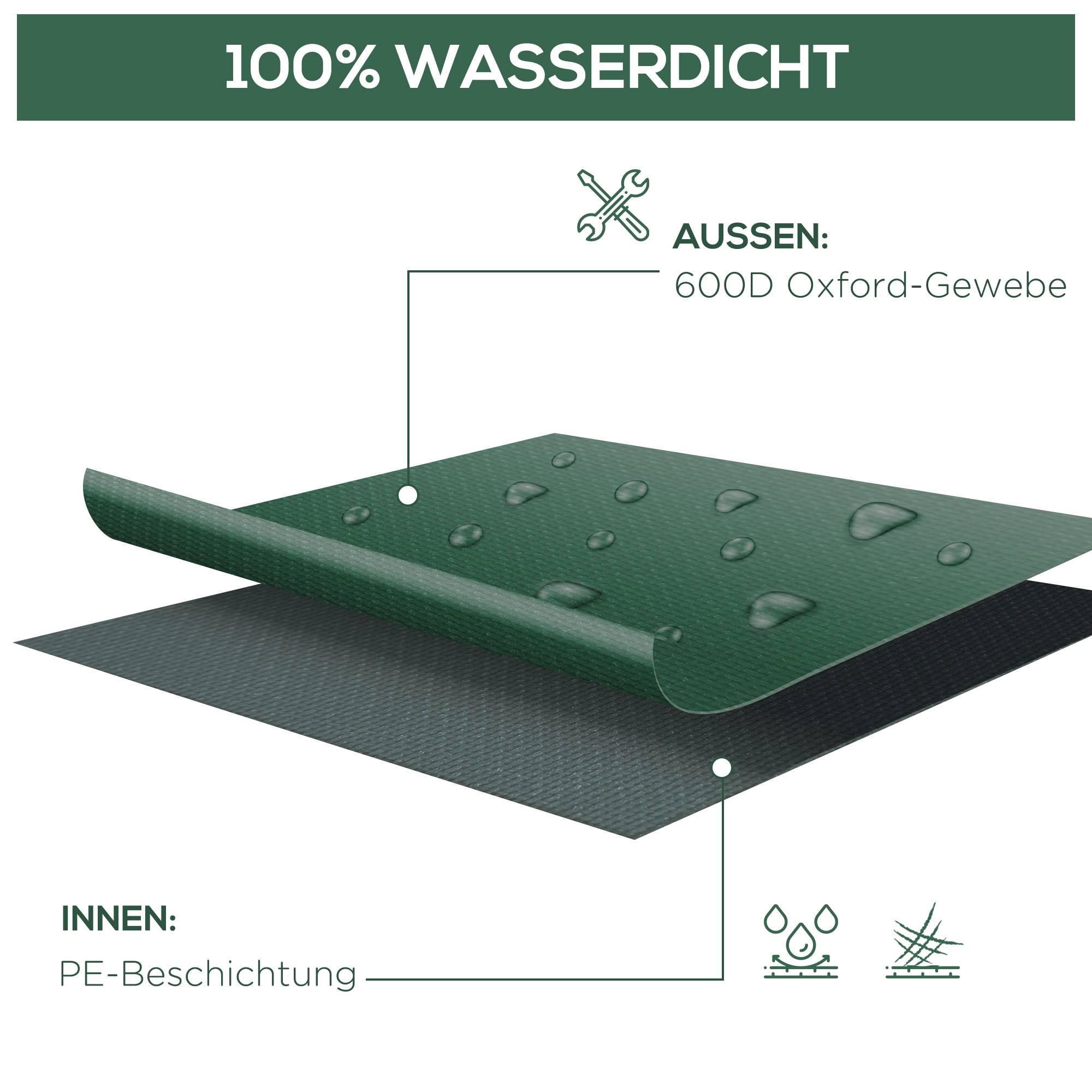 ComfortXL - Housse mobilier de jardin Oxford 600D verte 135 x 135 x 75 cm protection pluie neige UV avec cordon solide - Image 3