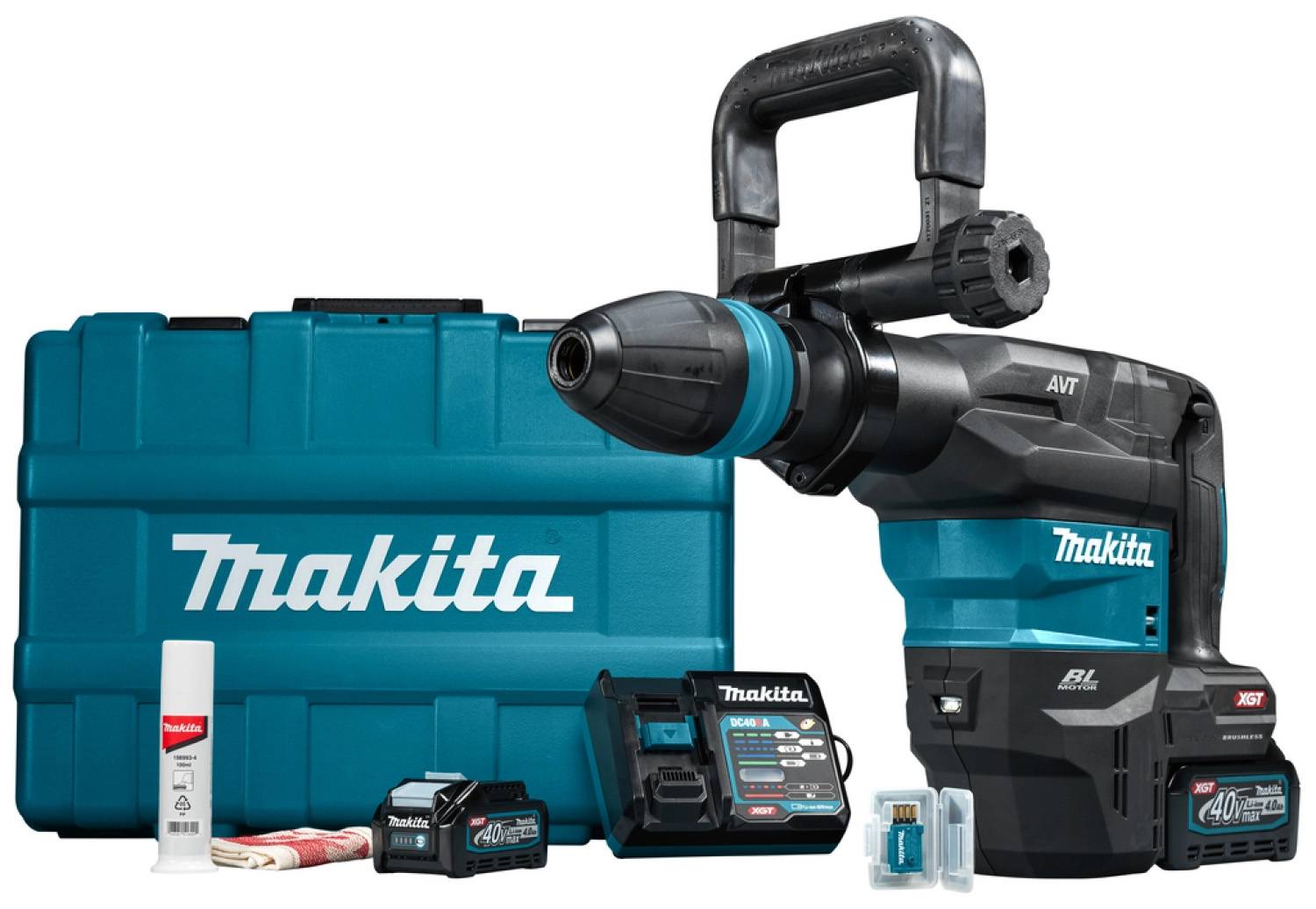 Perforateur-burineur SDS+ 40V Max XGT - MAKITA - avec 2 batteries 40V 4.0Ah - chargeur - Bluetooth - MakPac - DC40RA - HR005GM202 - Image 1