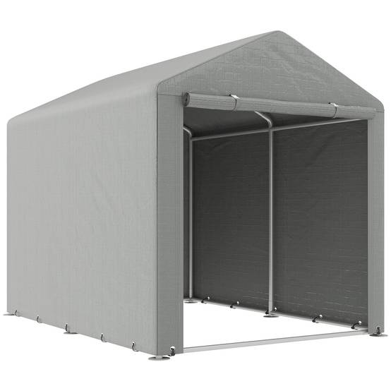 ComfortXL - Tente de stockage abri moto vélo toile imperméable porte zippée 218x160cm gris clair - ComfortXL Outdoor Living - Image 1