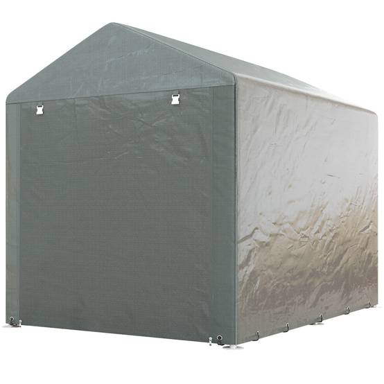 ComfortXL - Tente de stockage abri moto vélo toile imperméable porte zippée 218x160cm gris clair - ComfortXL Outdoor Living - Image 2