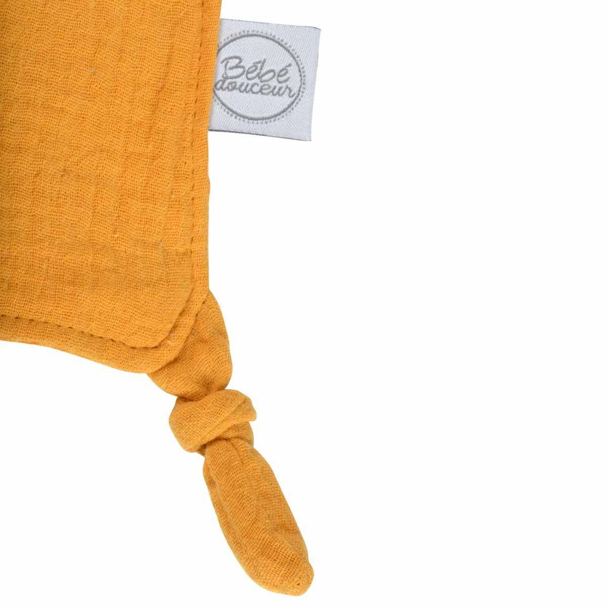 Doudou Mouchoir Bébé "Étoile" 46cm Moutarde - Image 3