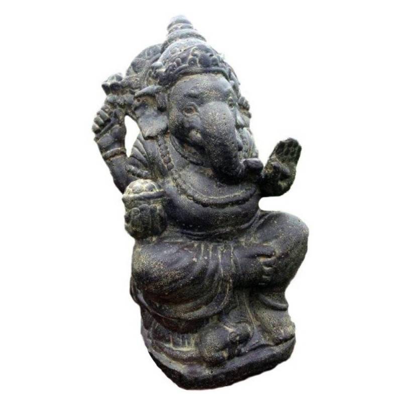 Statuette jardin Ganesh 30 cm - Gris anthracite 30 cm - Jardinex - Image 1