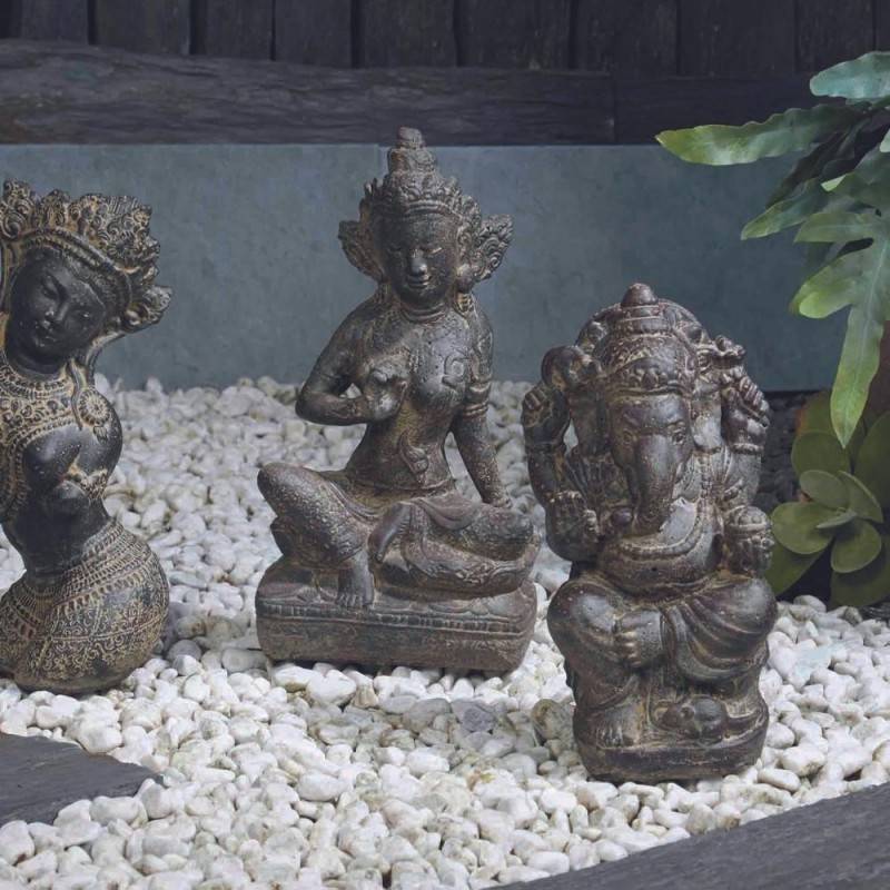 Statuette jardin Ganesh 30 cm - Gris anthracite 30 cm - Jardinex - Image 2