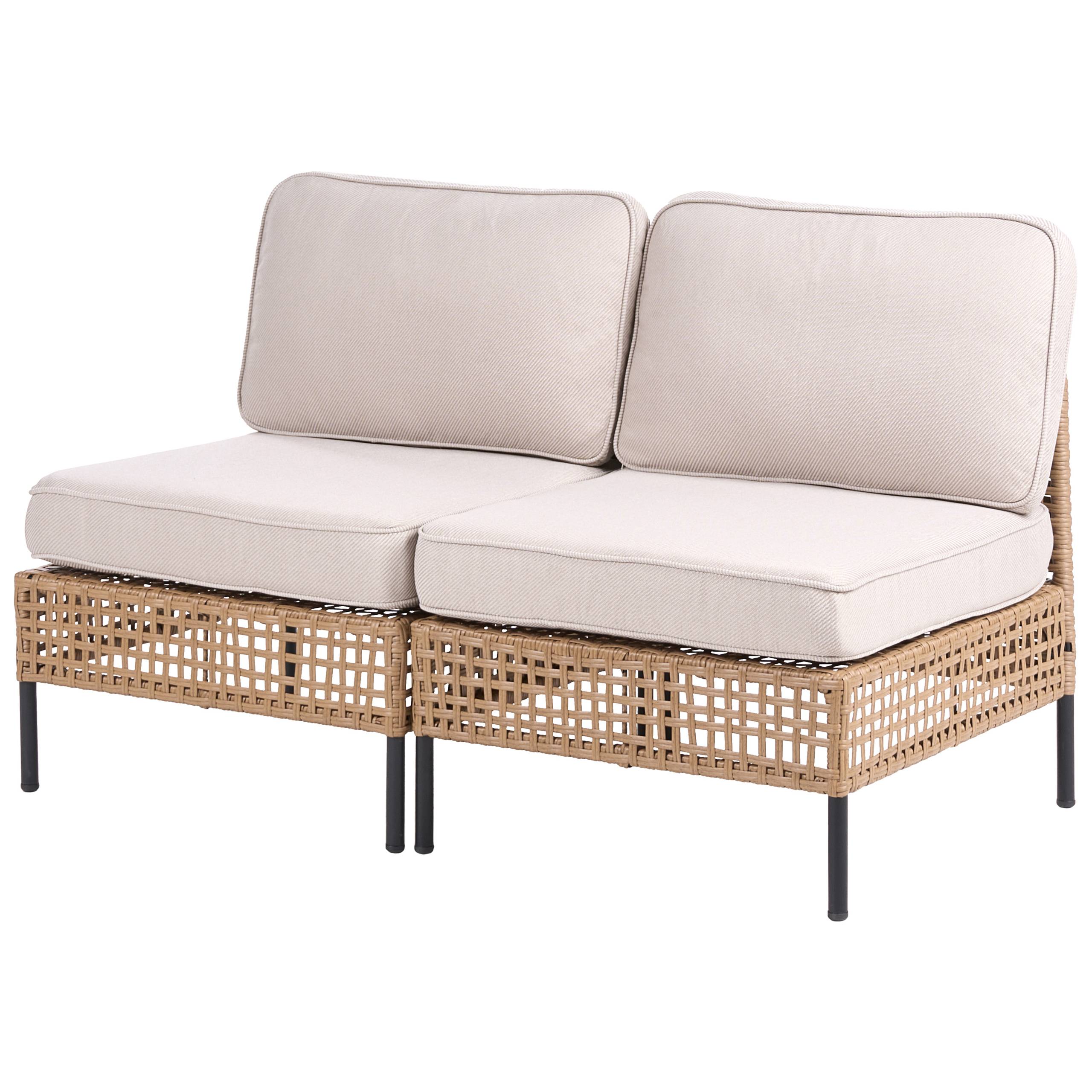 Beliani - Canapé de jardin, 2 Personnes Polyrotin Beige clair OMEGANA - Beliani - Image 4