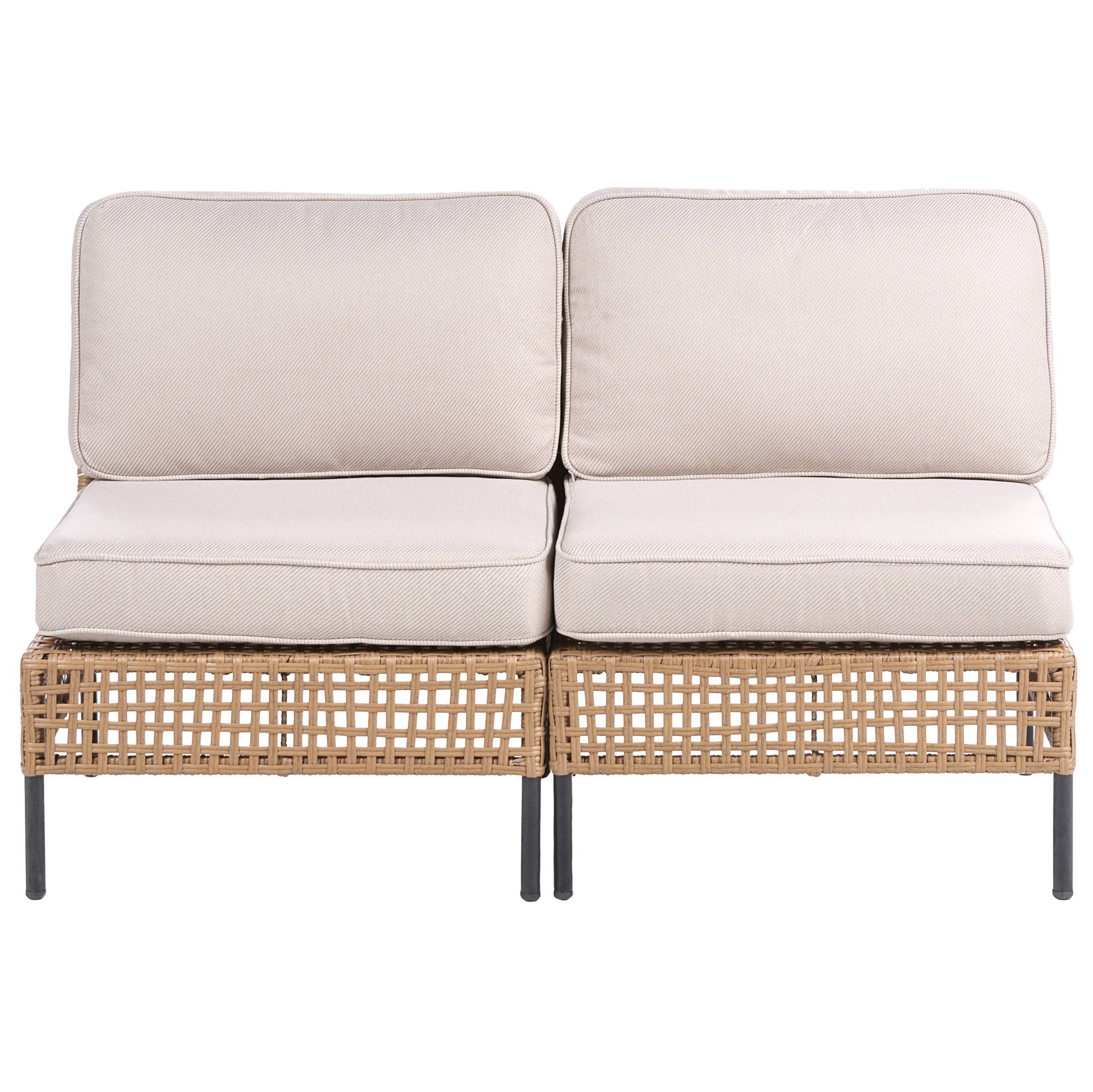 Beliani - Canapé de jardin, 2 Personnes Polyrotin Beige clair OMEGANA - Beliani - Image 2