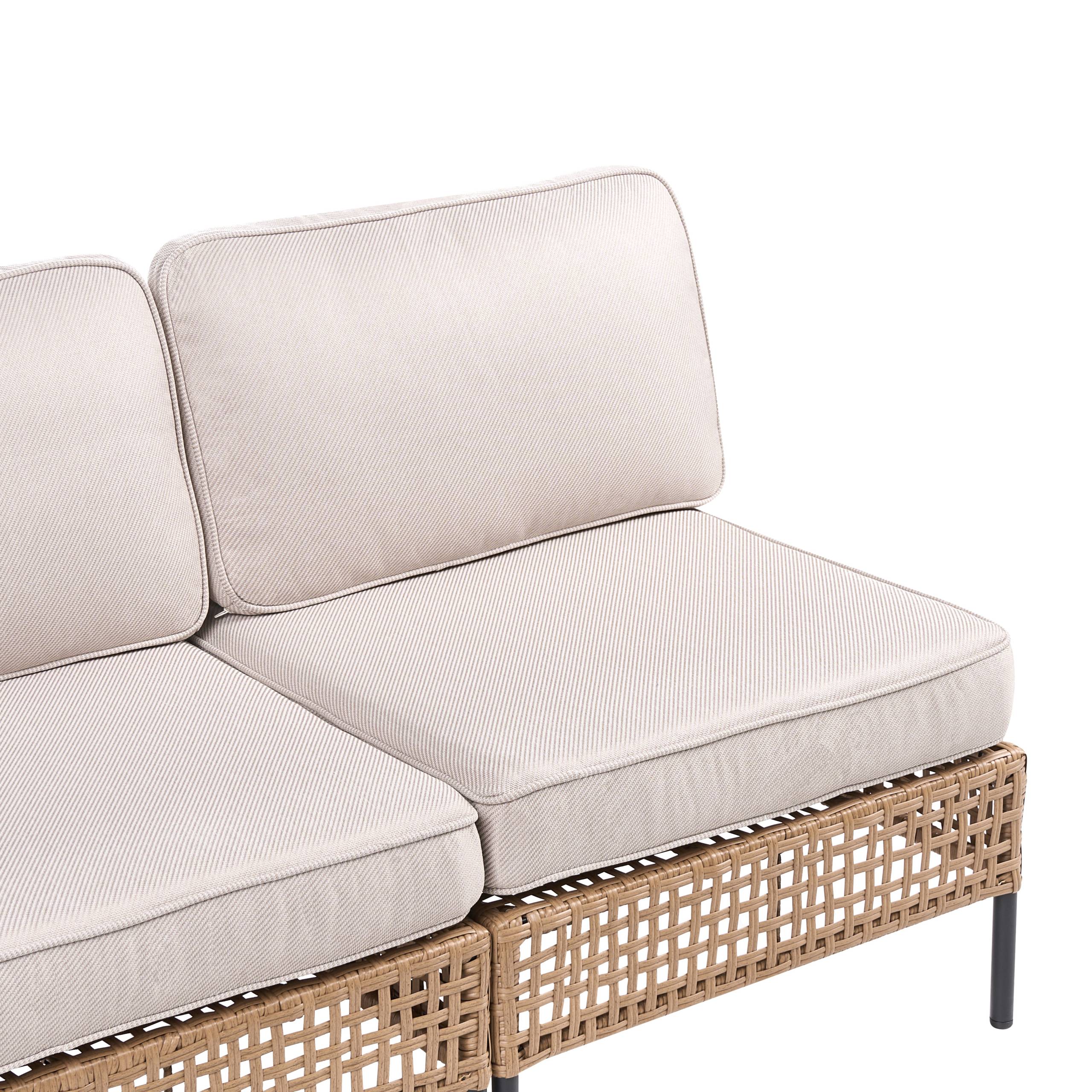 Beliani - Canapé de jardin, 2 Personnes Polyrotin Beige clair OMEGANA - Beliani - Image 7